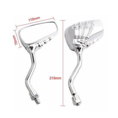 Set oglinzi moto Skull Skeleton 8mm universale A1825