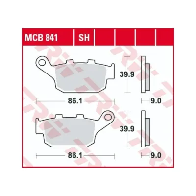 Placute Frana spate Organice TRW KAWASAKI KLE Z ZR SUZUKI GW SFV SV 250-800 2009-2020 MCB841