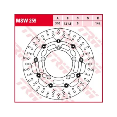 Disc Frana Fata Suzuki V Storm Bandit GSR GSX VZR Intruder MSW259 TRW