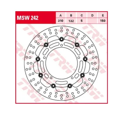Disc Frana Fata Yamaha FZ8 XT 1200 Super Tenere YZF R1 YZF R6 MSW242 TRW