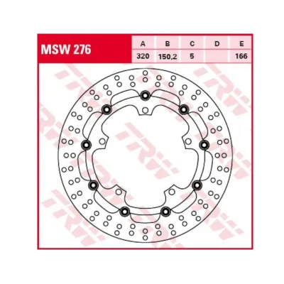 Disc Frana Fata Triumph Speed Triple Sprint Tiger Trophy TRW MSW276