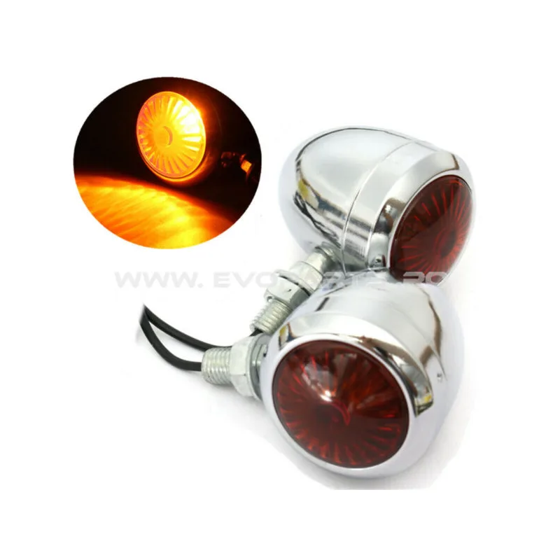 Set 2buc Semnalizari Universale Cromate Chopper Bobber Cafe Racer Moto A066