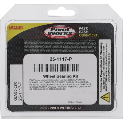 Kit Rulmenti roata spate Kawasaki KLX400R 2003 KLX400SR 2004 Suzuki DRZ400 2000-2022 25-1117