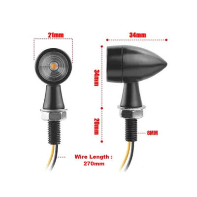 Set 2 semnalizari LED mini glont negre A880