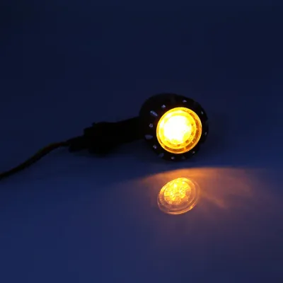 Set 2 semnalizari moto argintii LED Chopper glont pozitie stop A879