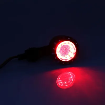 Set 2 semnalizari moto argintii LED Chopper glont pozitie stop A879
