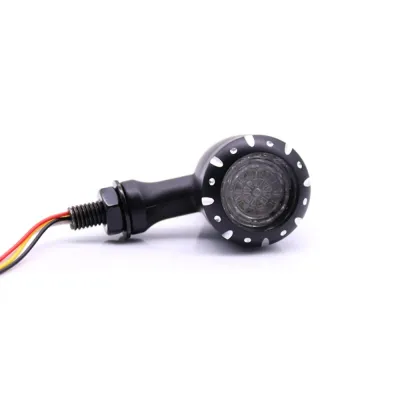 Set 2 semnalizari moto negre LED Chopper glonț poziție stop A878
