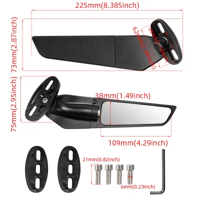 Oglinzi Moto Universale Racing Sport Reglabile Aluminiu Stealth