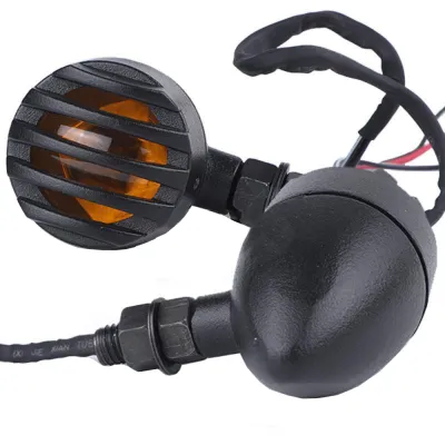 Semnalizari Moto Negru Chopper Bobber Cafe Racer Custom Grilaj Metal