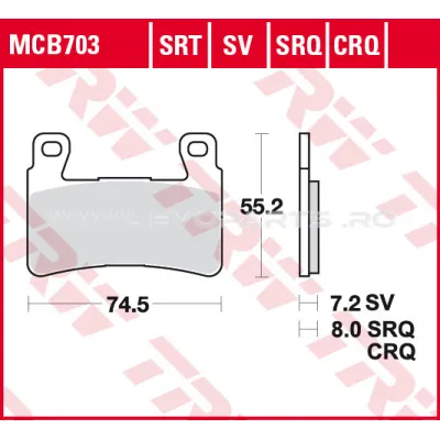 Placute Frana Fata Sinterizate TRW MCB703SRT HONDA
