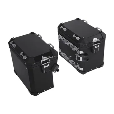 SET Cutii Genti Laterale Sidecase Aluminiu 48L pentru BMW GS R1200 R1250 F850 F900 A273BLACK