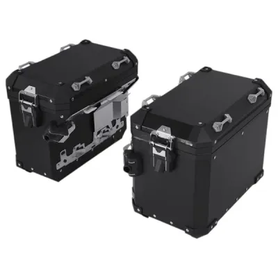 SET Cutii Genti Laterale Sidecase Aluminiu 48L pentru BMW GS R1200 R1250 F850 F900 A273BLACK