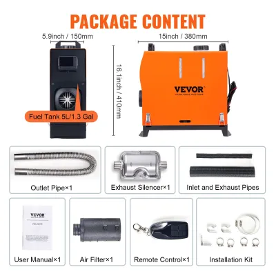 Sirocou Încălzitor de aer diesel VEVOR All-in-one 12V 8KW Camion Garaj Masina Camping