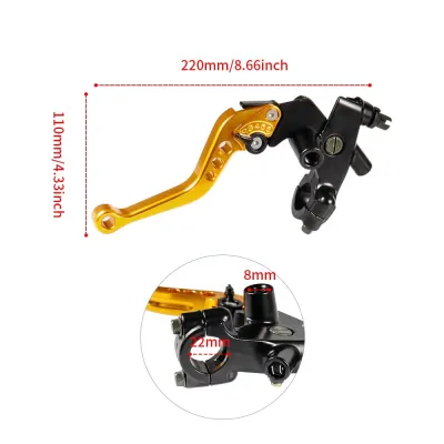Manete Moto Ambreiaj cu rezervor Cablu Pompa Frana maneta Universale Ghidon 22mm A835RED