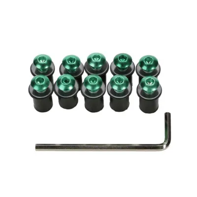 Set 10buc Suruburi Parbriz Moto cu piulite - ORANGE