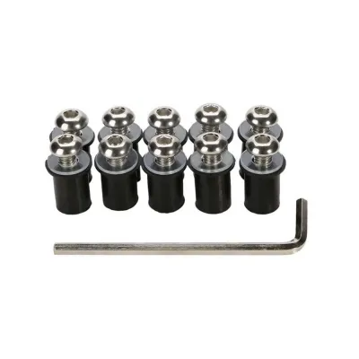 Set 10buc Suruburi Parbriz Moto cu piulite - GRI