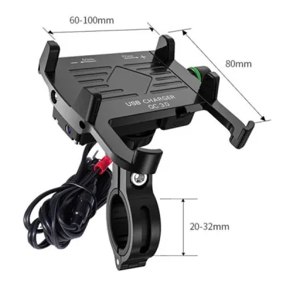 Suport Telefon Atv, Moto, Bicicleta, Strangere Manuala, Incarcare USB