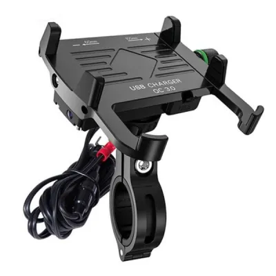 Suport Telefon Atv, Moto, Bicicleta, Strangere Manuala, Incarcare USB