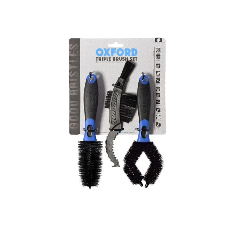 Set 3 perii Oxford pentru curatare motocicleta si bicicleta Lant Moto ATV
