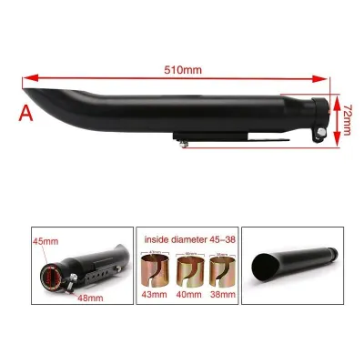 Toba Esapament Moto Chooper Cafe Racer Scrambler Neagra 510mm
