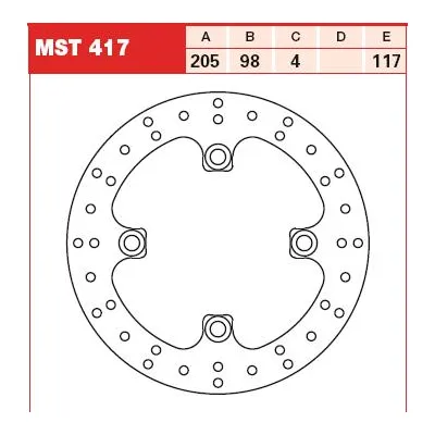 Disc Frana Spate TRW Yamaha Grizzly YFM 700 ATV 2006-2018 MST417