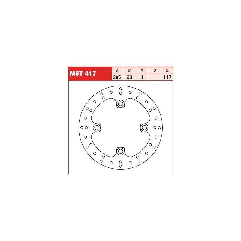 Disc Frana Spate TRW Yamaha Grizzly YFM 700 ATV 2006-2018 MST417