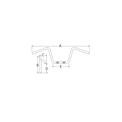 GHIDON MOTO ALUMINIU NEGRU 22MM TRW MCL100S