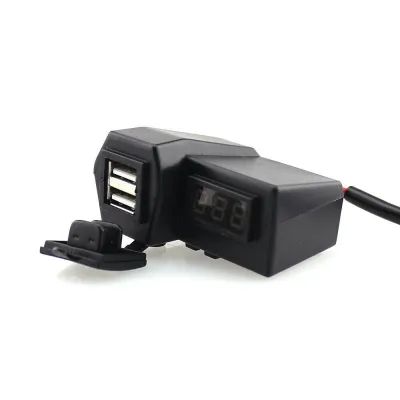 Priza Încărcare Telefon Moto Ghidon USB Fast Voltmetru Tensiune