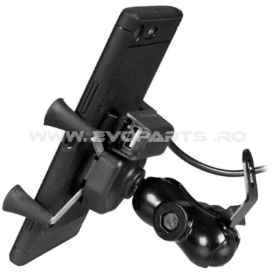 Suport Telefon Ghidon Moto Reglabil Incarcare USB